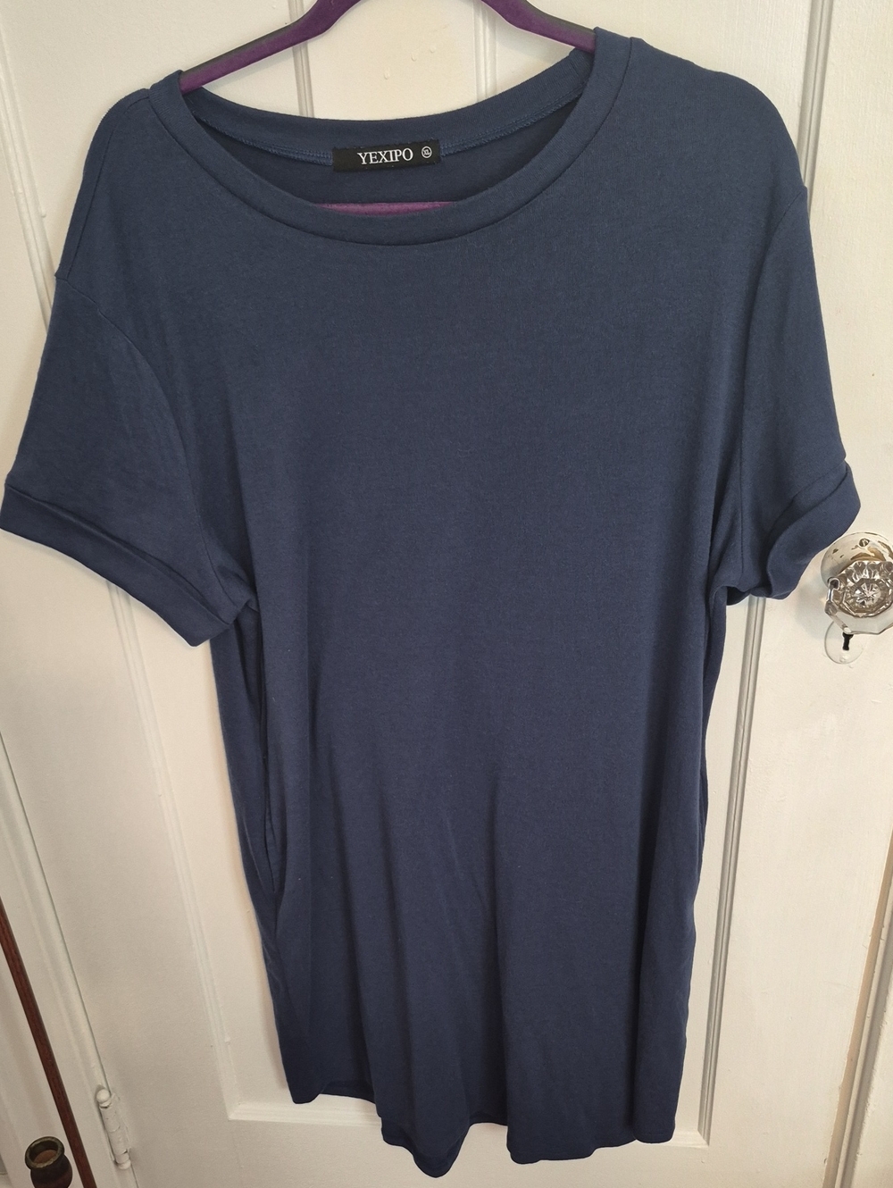 Yexipo Women's Navy Short Sleeve Dress